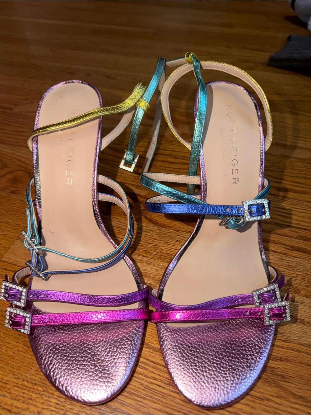 Kurt Geiger Multicolor Metallic Strappy Heels